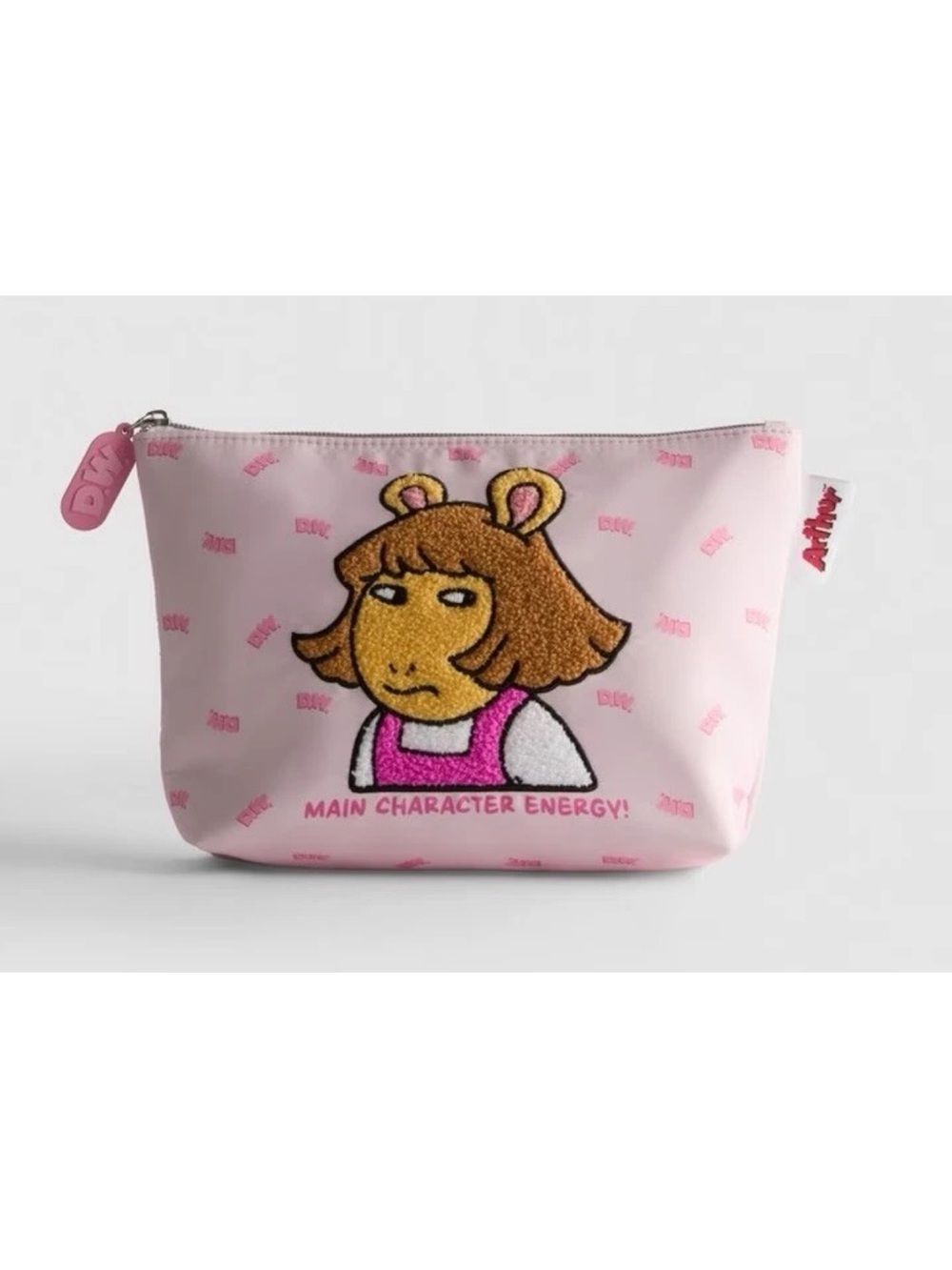 Primark Pink Character Cosmetic Pouch with Embroidered Character